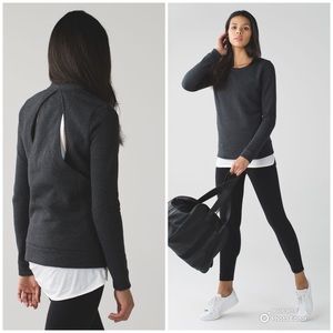 Lululemon &go Endeavor Long Sleeve Fleece Sweatshirt Cut-Out Back Size 6
